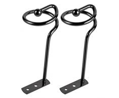 Yuansheng Ganci Fermatende Decorativi, Ferma Tenda in Metallo, Fibbia per Tende, Set da 2 (Nero)