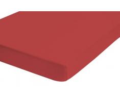 Biberna 77155/178/041, lenzuola singolo singolo In Cotone Jersey Elastico, Rosso (Chili), 140 X 200 cm - 160 X 200 cm