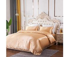 Tofern Parure Copripiumino Set Piumini Federe Cuscini Estivo Raso Soffice Alberghi Case Biancheria da Letto Lavabile Matrimoniale , Federe 50x75cmx2