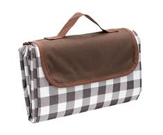 Pelle & Sol, coperta da picnic, pieghevole, impermeabile, a prova di sabbia, lavabile in lavatrice, antiscivolo, con maniglia per il trasporto per famiglia, parco, 200 x 140 cm, marrone