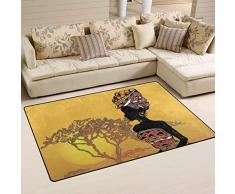 linomo, Tappeto Africano Donna Africana Animale Animale Tappeto zerbino Soggiorno Decorazione casa Tappeto Tappeto per Bambini Camera da Letto 78,7 x 50,8 cm, Altro, Multi, 31 x 20 Inches