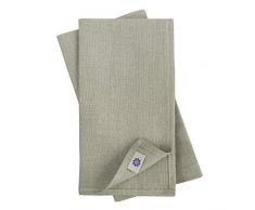 LINEN & COTTON Set di 4 Tovaglioli in Stoffa Anabella, 100% Lino - Beige/Naturale (47 x 47cm)