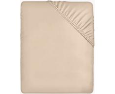 Utopia Bedding Lenzuolo con Angoli Due Piazze Matrimoniale - 180x200cm - Beige - Microfibra di Poliestere Spazzolato - Lenzuolo sotto con Angoli Elasticizzato