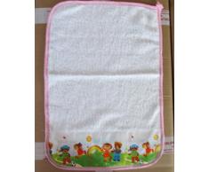 Trama Toscana asciugamano, nome ricamato del bambino. Rosa.