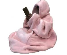 C Hello Cloud Coperta oversize con cappuccio, Felpa Wearable Blanket, Felpa con cappuccio rosa in morbido pile Sherpa Comfy Snuggle,Gaint Fluffy Jumper reversibile,Taglia unica per tutti gli adulti