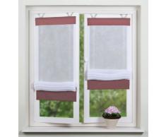 Home fashion 69165-856 - Tenda a pacchetto, struttura di lino in voile, 140 x 100 cm, colore: Bordeaux