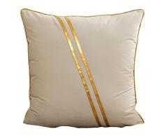 Comoda federa regalo per linaugurazione della casa, federa per cuscino a righe dorate, morbida e antipolvere, decorazione per soggiorno, divano, regalo perfetto per linaugurazione della casa, bianco