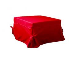 Ponti Divani Fodera Rivestimento Trapuntato con Balza e Laccetti per Pouf Letto singolo75,5x75,5 h 43cm Ecopelle Bianca