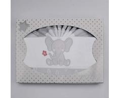 Pekitas - Parure di lenzuola di flanella, per neonati, 3 pezzi, per lettino da 60 x 120 cm, 100% cotone, prodotte in Portogallo Cuna Grigio-bianco,culla 60 x 120