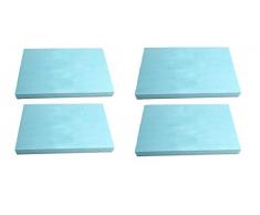 mmasport Gomma Piuma per Imbottitura Schiuma espansa per Cuscini divani sedie Pallet da Giardino Protezione imballaggio modellismo densità 30 kg/m3 (40x30x1 cm (x 4 Pezzi), Azzurro)