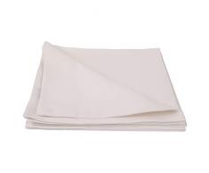 LinenMe 49 x 49 cm Set di 12 tovaglioli bianco panna in lino e cotone Paula
