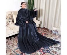 RATEL Coperta TV Con Maniche E Tasche, TV Coperta Accogliente/Copridivano/Coperta Soggiorno/Coperta Divano Accogliente Coperta Super Morbida Resistente Alle Pieghe Blu Navy 170 x 200 cm