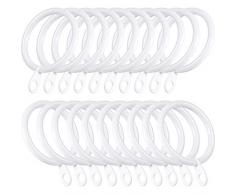 Shappy - Anelli in metallo, per tende e bastoni, rotondi, scorrevoli, 30 mm di diametro interno