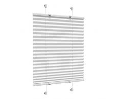 Victoria M. Tenda Plissé EasyFix Klemmfix, Tenda Plissettata Montaggio senza Foratura con Morsetti per Porte e Finestre, 50 x 100 cm, Bianco