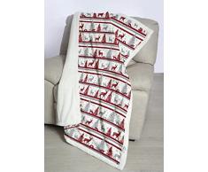 il dolce stile della tua casa Coperta Plaid matrimoniale di pile doppio sherpa stampa tirolese rosso (matrimoniale)