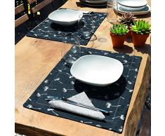 TOVAGLIETTA AMERICANA (N.2 COPPIA) MATISSE VALLESUSA CM.35X50 "collezione Black & White" - ESCLUSO TOVAGLIOLI