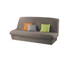 Douceur DIntérieur - 1603199, Fodera Per Divano Letto, 120 x 140 Cm, 185 x 200 Cm, Essentiel, Poliestere Unito, Marrone, beige, 100% poliestere