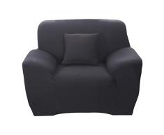 Hotniu Copridivano Elasticizzato, Fodera per Divano Universale, Sofa Mobili Copertura Protettore Antiscivolo, Ideale per Poltrone, Divani a 2 3 4 Posti (1 Posto per 90-140cm,Nero)