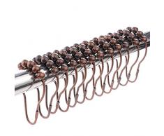 LIHAO Set di 12 Anelli in Acciaio Inox per Tenda Doccia - Bronzo