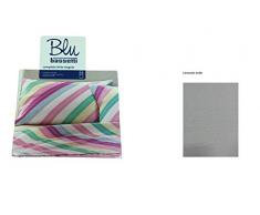 offertissima lenzuola singolo BLU BASSETTI completo sopra sotto e federa 100% cotone ART.strisce larghe/pois