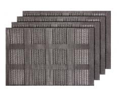 4 PZ di tovagliette americane decorative grigio (TS-73), set da tavola in PVC di alta qualità, Misure 45 x 30 cm, per decorazione molto elegante e durevole tavolo cucina