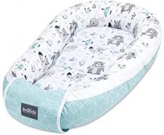 Bellochi Riduttore Lettino per Neonato, Riduttore per Culla - Antisoffoco, 100% Cotone, OEKO-TEX - Cuscino Riduttore, Cocoon a Baby, Baby Nest - 90 x 60 cm - Animaland