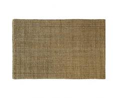 Tappeto Naturale Juta - Intrecciato a Mano - Tappeto Fibra Naturale Lavorata Bouclé in 4 Colori Tinta Unita - Varie Misure - 60x90 cm - Naturale