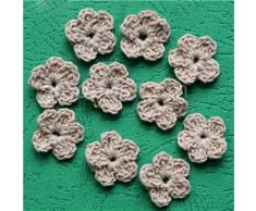 100 fiori alluncinetto in cotone fatti a mano colorati, trapunta scrapbooking fai da te 3D tessuto a maglia fiore applique vestiti decorazione-codice 24
