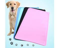 Tovaglietta per Ciotole di Cibo Silicone Tappetino Impermeabile Antiscivolo Quadrato per Cani Gatti, 47,7 x 30cm ( Colore : Blue )