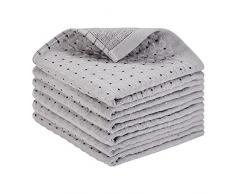 Allmarkhomes Strofinacci Cucina Cotone Spugna 6pcs Canovacci Asciugapiatti Cucina Grigio Set Asciugamani Cucina Stracci da Cucina 35 x 35cm