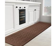 COLOR&GEOMETRY Tappeto per Cucina 45 x 200 cm, Passatoia Cucina Antiscivolo Lavabile, Tappetino Cucina Assorbente e Durevole per Cucina, Sala da Pranzo, Lavanderia (Marrone)