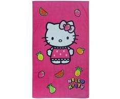 Hello Kitty Telo Mare o da bagno Fruity, Rosa Fucsia, 70 x 120 cm, 100% cotone