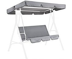 Qeyeid Federa per cuscino per dondolo da patio, 3 posti, di ricambio con copertura a baldacchino, 149,9 x 50,8 x 10,2 cm, impermeabile e antipolvere