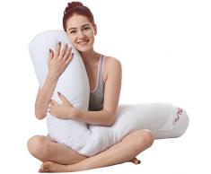 CelinaTex First Class Cuscino a Rullo per Dormire lateralmente Cerniera Microfibra Ø20 x 120 cm