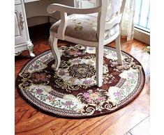 Tappeto salotto Area Rotonda, Oriente Vintage Hall Camera da Letto Tavolo Da Caffè Soggiorno Tappetino antiscivolo coperte (Colore : A, dimensioni : Roundr-100cm)