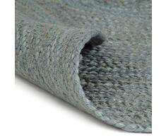 vidaXL Tappeto Lavorato a Mano in Juta Rotondo 210 cm Verde Oliva