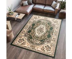 TAPISO Atlas Tappeto Camera Salotto Classico Colore Verde Disegno Ornamento Decorativo Facile da Pulire 60 x 100 cm