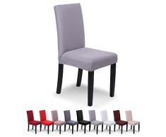 SaintderG® Coprisedie con Schienale 6 Pezzi Moderna Protettiva in Elastico, Lavabile Estraibile, coprisedile, Moderna Sala da Pranzo, Hotel, Arredamento Ristorante (Grigio Chiaro, 6 Pezzi)