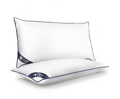 Pack 2 Guanciali 70 cm - Cuscino Antipolvere, Riempito di Fibre, Non Deformabile, Igienico e Traspirante, Doppia Fodera, Silk Touch (40x70cm) - Napping Panda