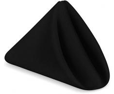 KICHLY Tovaglioli di stoffa - confezione da 24, tovaglioli di stoffa riutilizzabili morbidi e confortevoli - ideali per eventi e uso regolare a casa, Poliestere (Nero, 43 x 43 cm)