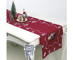 HALOVIE Runner da Tavolo Natale tovaglia Decorazioni Natalizie per Natale Casa Hotel Feste Decorazione 40 * 180 cm Rosso