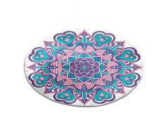 Mandala Boho indiano floreale rotondo tappeto camera da letto tappeto Shaggy morbido sedia tappetino lavabile