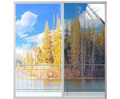 MUHOO Pellicola Specchio, Oscurante per Vetri Finestre, 99% Anti-UV e Controllo del calore, adatto a Casa e Ufficio- 60 x 200 cm, argento