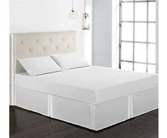 BESTORI Mantovana Giroletto Modello Vestiletto Coprirette Gonna Letto con Volant Gonna da Letto Bianco, 99x190x38cm