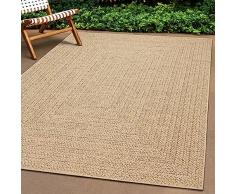 Teppich-Traum Tappeto da esterno moderno e resistente effetto juta, perfetto per balconi, giardini e terrazze 120x170 cm