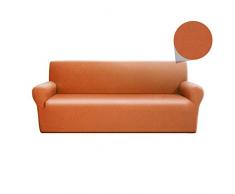 Linea Oro Copridivano, Copridivano Elasticizzato, Copripoltrona, Salvadivano, Coprisofà, Copridivano Compact Unito Linea Oro Arancione 3 Posti