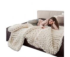 XZSBDXHH Coperta Lavorata a Maglia Grossa in Lana Lavorata a Mano Coperta Calda e Accogliente Fatta a Mano allUncinetto per Divano Letto Sedia Tappeto per Animali Domestici (B 40x60cm)