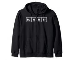 Runner Tavola Periodica Divertente Running Runners Marathon Felpa con Cappuccio