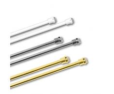 BricoShopping® coppia ASTINE a Pressione REGOLABILI CON MOLLA Estensibili per Porte Finestre Bacchette E CHIODI astina Tenda Vetro Finestra Aste Tendine tende da interno SENZA FORARE (27/36, Oro)