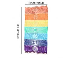 Zolimx Caldo Arcobaleno Spiaggia Stuoia Mandala Coperta Muro Tappezzeria Arazzo Asciugamano Yoga,Mare,Bikinni (Multicolore)